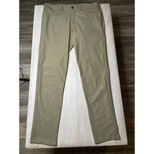Lululemon ABC Slim-Fit 5 Pocket Pant 34"L *Warpstreme Artifact Khaki Size 35